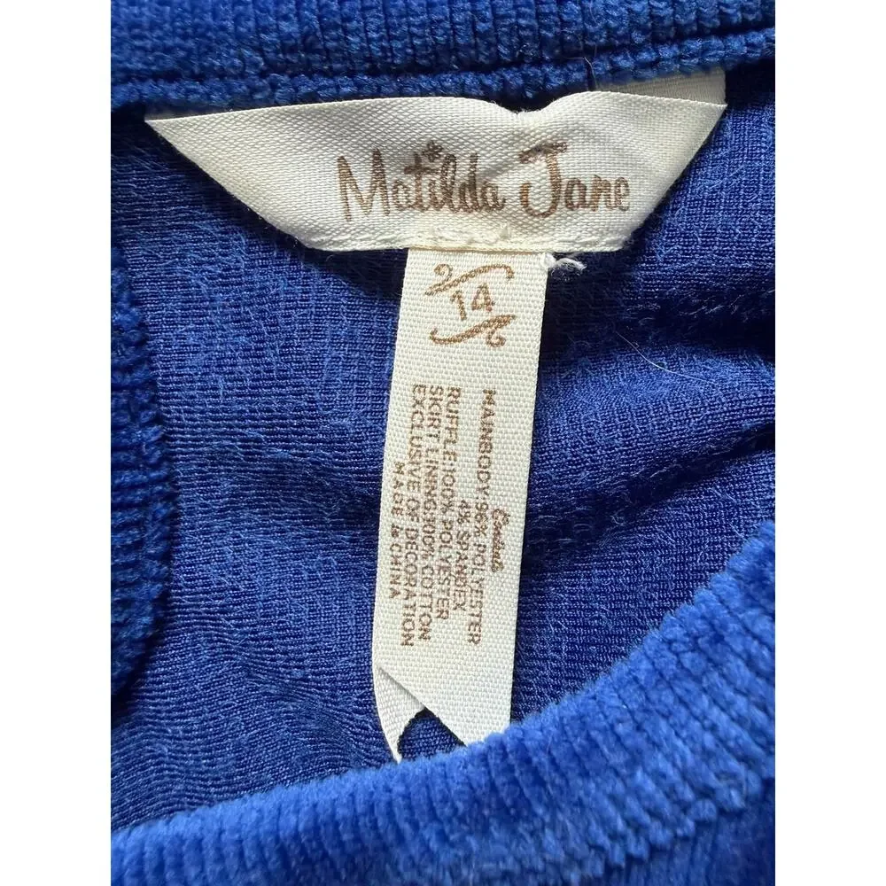 MATILDA JANE girls sz 14 Heart to Heart Blue Clara Dress EUC